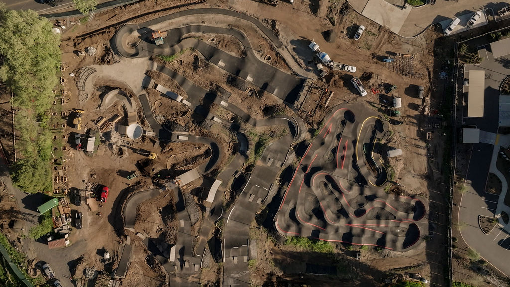 Chico Bike Park aerial under construction